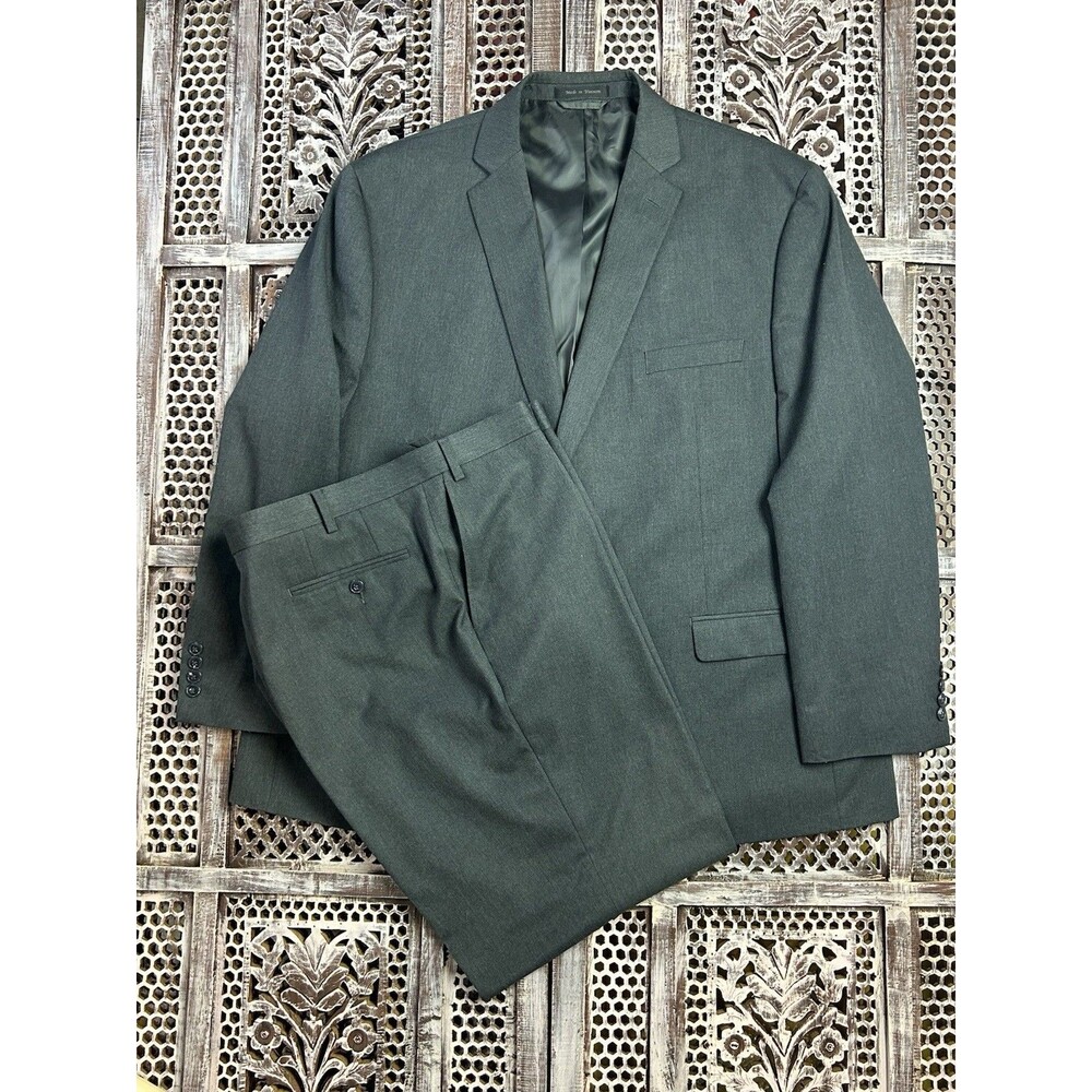 VAN HEUSEN Mens Suit Set JACKET AND PANTS Charcoal SIZE 50R 44x32